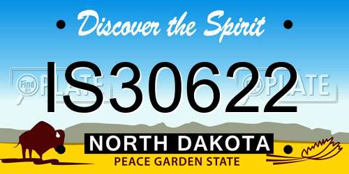 IS30622 North Dakota License Plate