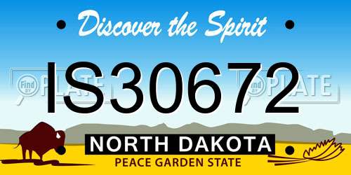 IS30672 North Dakota License Plate