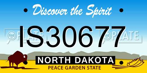 IS30677 North Dakota License Plate