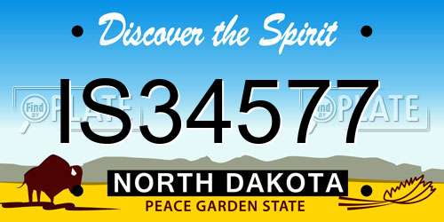 IS34577 North Dakota License Plate