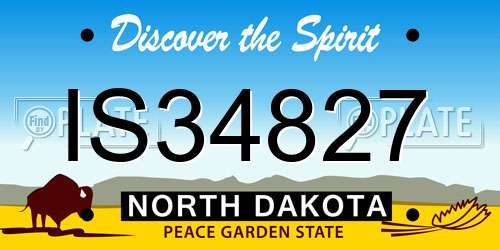IS34827 North Dakota License Plate