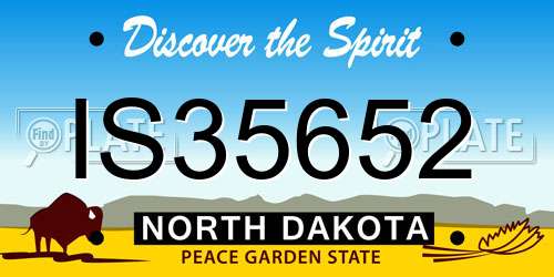 IS35652 North Dakota License Plate