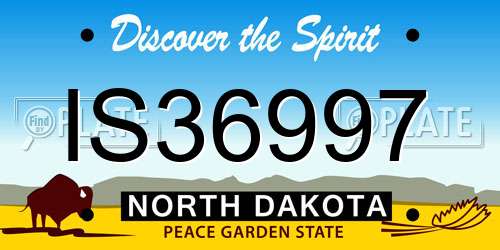 IS36997 North Dakota License Plate