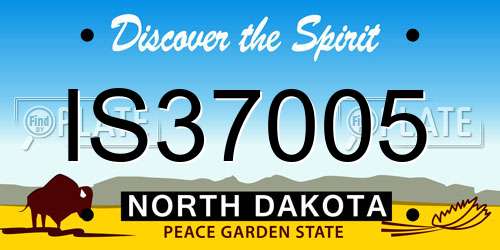 IS37005 North Dakota License Plate