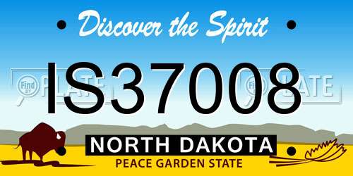 IS37008 North Dakota License Plate