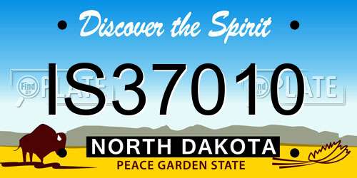 IS37010 North Dakota License Plate