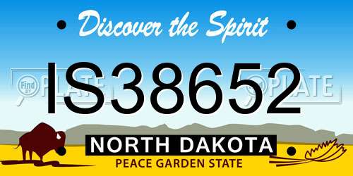 IS38652 North Dakota License Plate