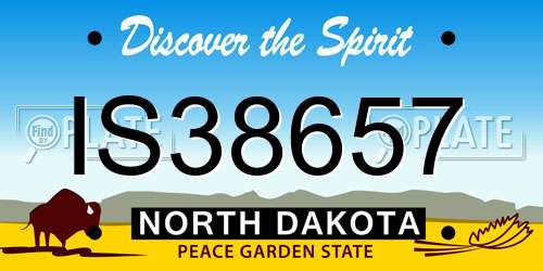 IS38657 North Dakota License Plate
