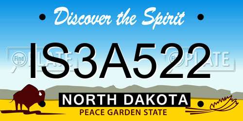 IS3A522 North Dakota License Plate