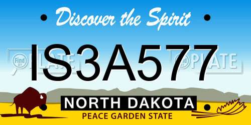 IS3A577 North Dakota License Plate