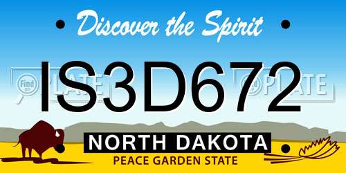 IS3D672 North Dakota License Plate