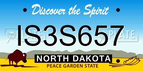IS3S657 North Dakota License Plate