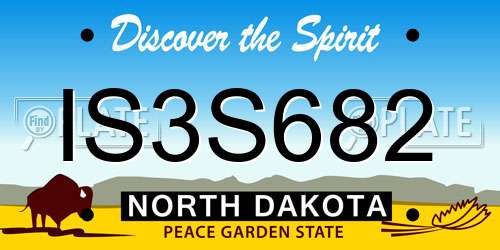 IS3S682 North Dakota License Plate