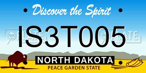 IS3T005 North Dakota License Plate