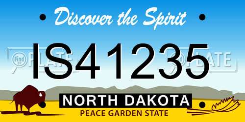 IS41235 North Dakota License Plate