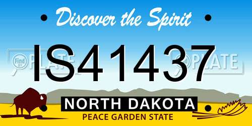 IS41437 North Dakota License Plate