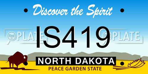 IS419 North Dakota License Plate