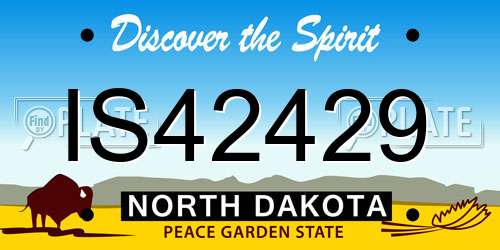 IS42429 North Dakota License Plate