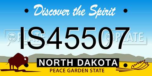 IS45507 North Dakota License Plate