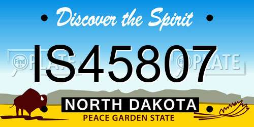 IS45807 North Dakota License Plate