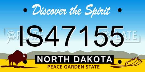 IS47155 North Dakota License Plate