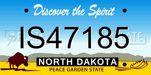 IS47185 North Dakota License Plate