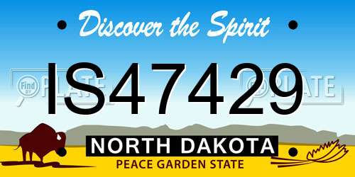 IS47429 North Dakota License Plate