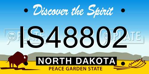 IS48802 North Dakota License Plate