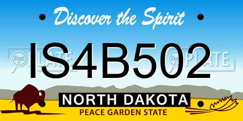 IS4B502 North Dakota License Plate