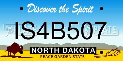IS4B507 North Dakota License Plate