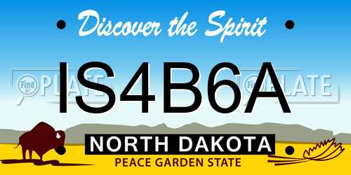 IS4B6A North Dakota License Plate