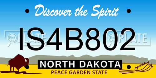 IS4B802 North Dakota License Plate