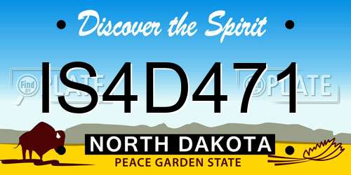 IS4D471 North Dakota License Plate