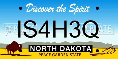 IS4H3Q North Dakota License Plate