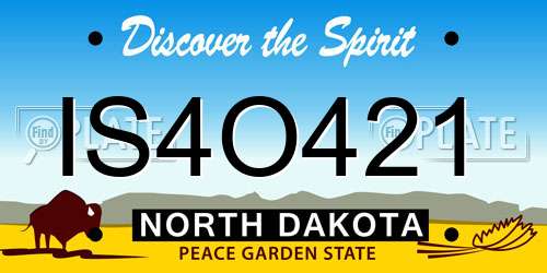 IS4O421 North Dakota License Plate