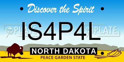 IS4P4L North Dakota License Plate