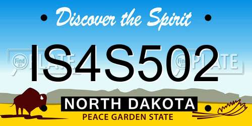 IS4S502 North Dakota License Plate