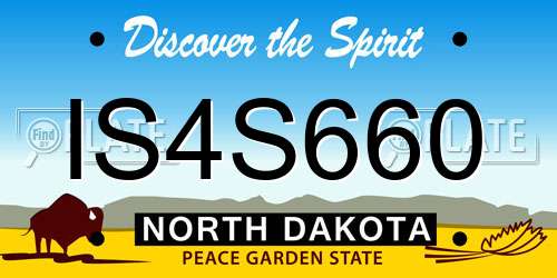 IS4S660 North Dakota License Plate