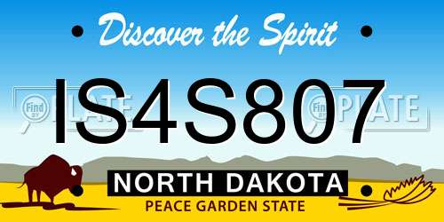 IS4S807 North Dakota License Plate