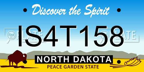 IS4T158 North Dakota License Plate