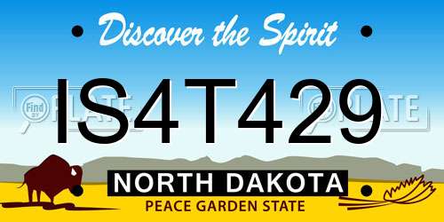 IS4T429 North Dakota License Plate
