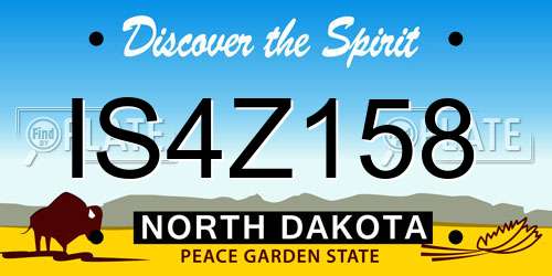 IS4Z158 North Dakota License Plate