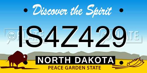 IS4Z429 North Dakota License Plate