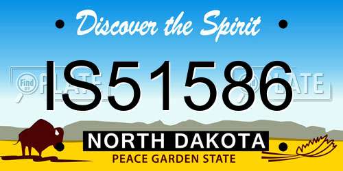 IS51586 North Dakota License Plate