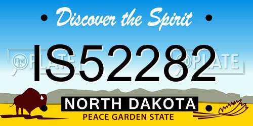 IS52282 North Dakota License Plate