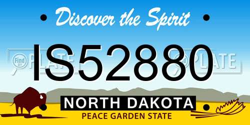 IS52880 North Dakota License Plate