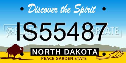 IS55487 North Dakota License Plate