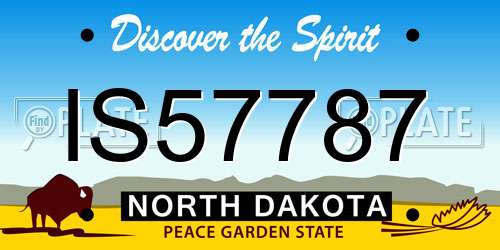 IS57787 North Dakota License Plate