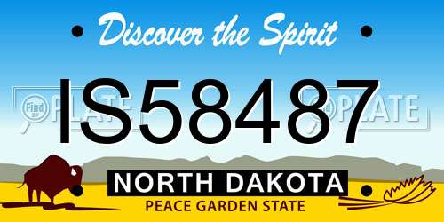 IS58487 North Dakota License Plate