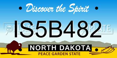 IS5B482 North Dakota License Plate